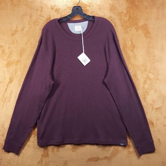FAHERTY Shirt Mens XXL Burgundy Pullover Surplus Waffle Crew Merlot Thermal $98 - Picture 1 of 7